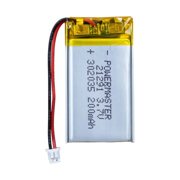 Powermaster 3.7 Volt 200 Mah Lityum Polimer Şarjlı Pil 3X20X35 mm Akıllı Saat Kulaklık Pili ürün görseli 1