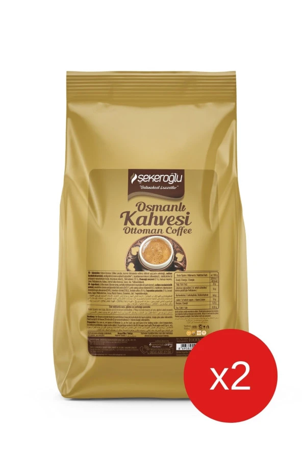 Şekeroğlu Osmanlı Kahvesi Toz 2x1000 Gr ürün görseli 1