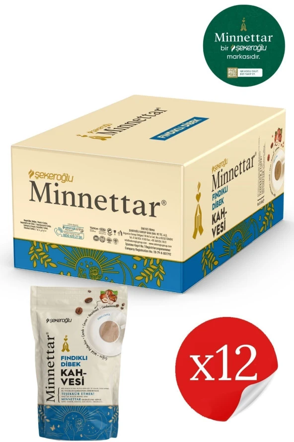 Şekeroğlu Minnettar Fındıklı Dibek Kahvesi 12 x 165 Gr ( 12 PAKET ) ürün görseli 1