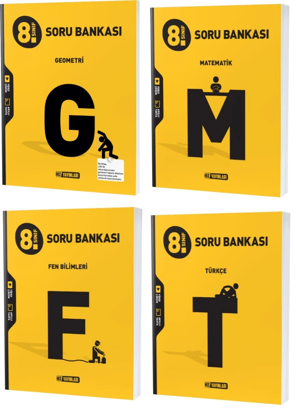 Hız Lgs 2024 8. Sınıf Matematik + Geometri + Türkçe + Fen Soru Seti 4 Kitap ürün görseli 1