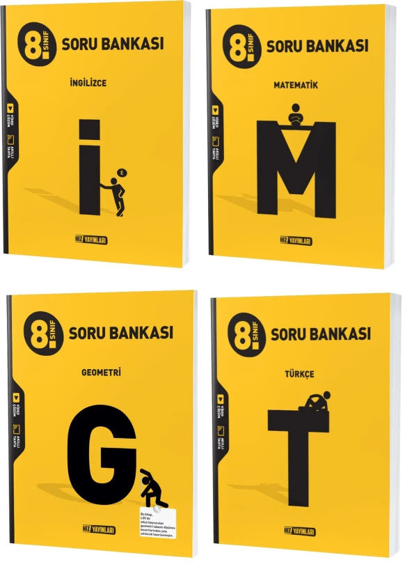 Hız Lgs 2024 8. Sınıf Matematik + Geometri + Türkçe + İngilizce Soru Seti 4 Kitap ürün görseli 1