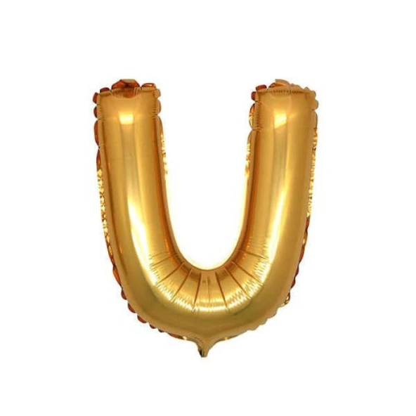 U Harf Altın Folyo Balon 34 inc 80 cm ürün görseli 1