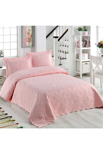 Ivy Pudra Çift Kişilik Microfiber Kapitone Yatak Örtüsü ürün görseli 1