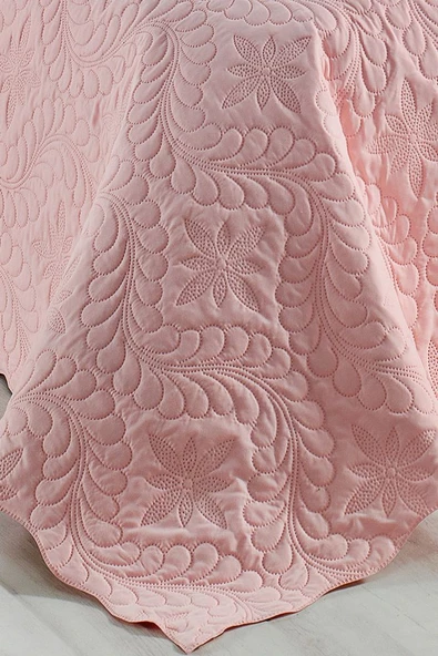 Ivy Pudra Çift Kişilik Microfiber Kapitone Yatak Örtüsü - Resim 4