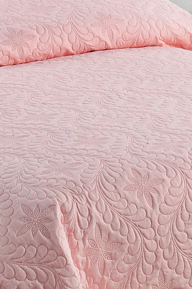 Ivy Pudra Çift Kişilik Microfiber Kapitone Yatak Örtüsü - Resim 3