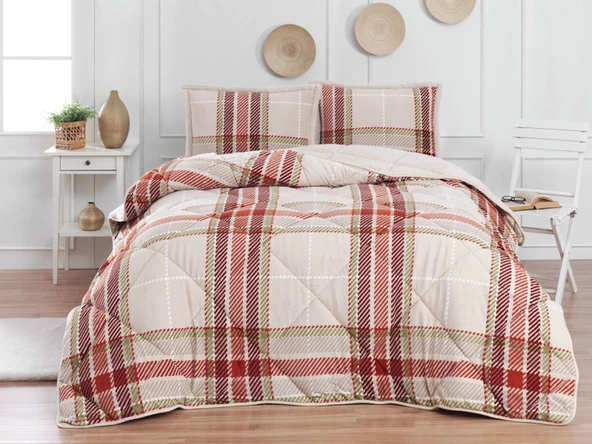 Merinos Comforter Seti Çift Kişilik Yorgan 3 Parça Anna Yeşil ürün görseli 1