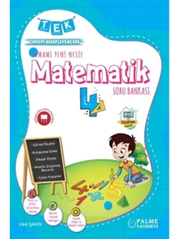 PALME 4.SINIF TEK İLKOKUL MATEMATİK SORU KİTABI YENİ NESİL ürün görseli 1