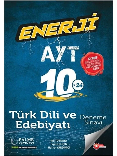 PALME YKS AYT ENERJİ TÜRK DİLİ VE EDEBİYAT 10 X 24 DENEME SINAVI 1.DÖNEM ürün görseli 1
