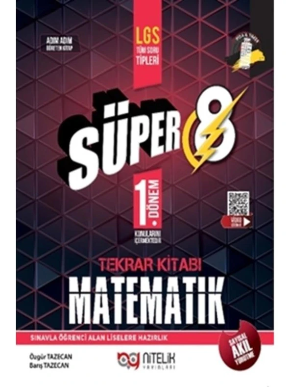 NİTELİK 8.SINIF YENİ NESİL SÜPER MATEMATİK 1.DÖNEM TEKRAR KİTABI ürün görseli 1