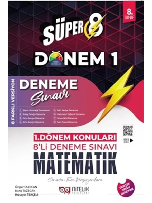 NİTELİK 8.SINIF 1.DÖNEM SÜPER MATEMATİK 8'Lİ DENEME SINAVI ürün görseli 1