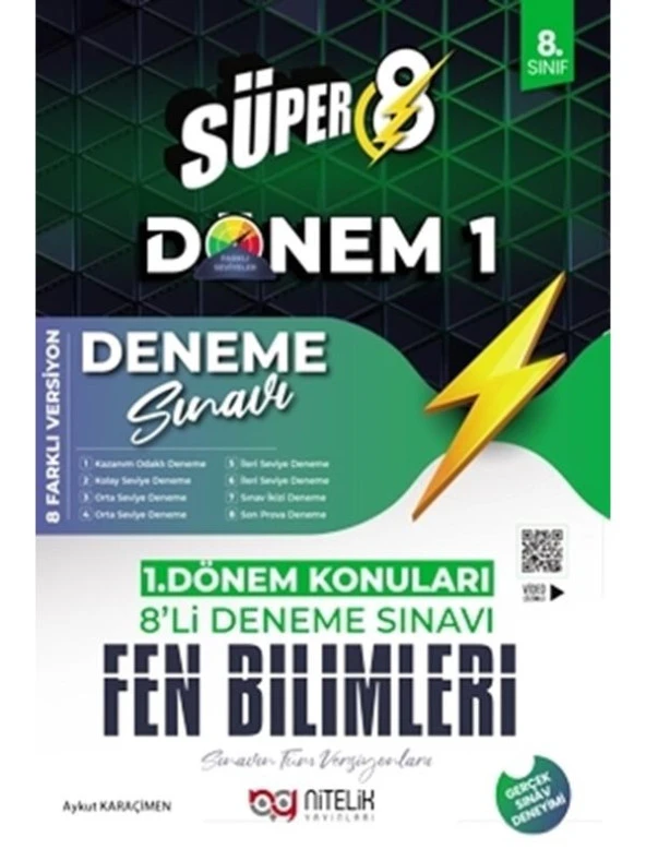 NİTELİK 8.SINIF 1.DÖNEM SÜPER FEN BİLİMLERİ 8'Lİ DENEME SINAVI ürün görseli 1
