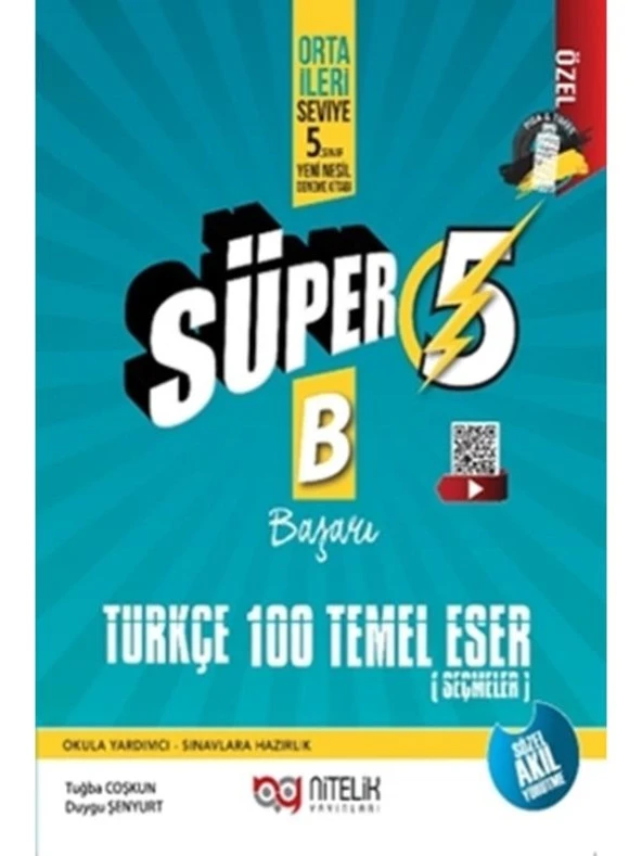 NİTELİK 5.SINIF YENİ NESİL SÜPER TÜRKÇE 100 TEMEL ESER (B) ürün görseli 1