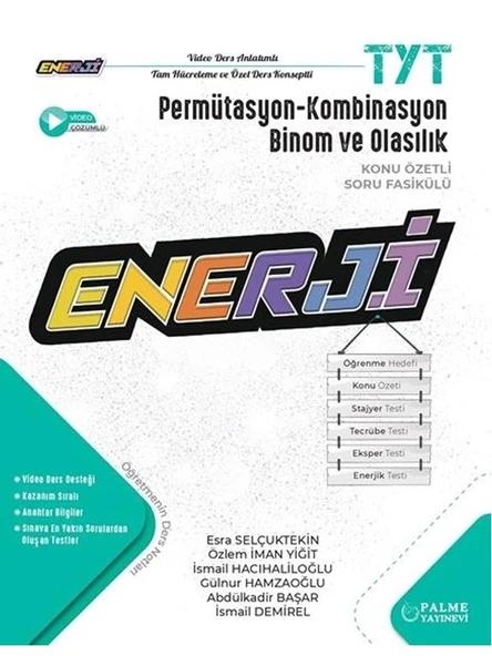 PALME YKS TYT ENERJİ  PERMÜTASYON KOMBİNASYON BİNOM VE OLASILIK KONU ÖZETLİ SORU FASİKÜLÜ ürün görseli 1