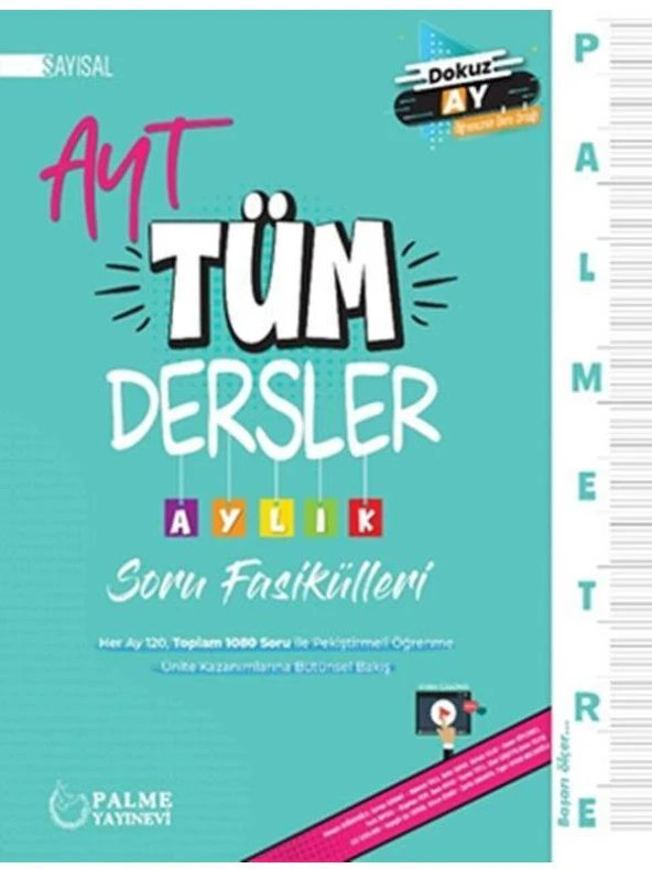 PALME YKS AYT TÜM DERSLER AYLIK SORU FASİKÜLLERİ SAYISAL *YENİ* ürün görseli 1