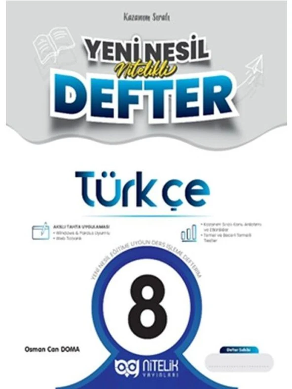 NİTELİK 8.SINIF TÜRKÇE YENİ NESİL DEFTER - NİTELİK YAYINLAR ürün görseli 1