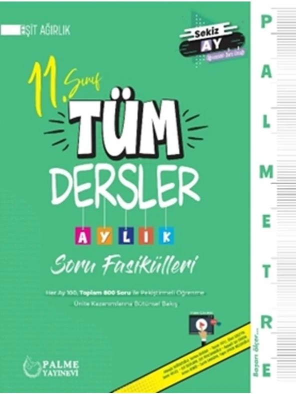PALME 11.SINIF TÜM DERSLER AYLIK SORU FASİKÜLLERİ EŞİT AĞIRLIK *YENİ* ürün görseli 1