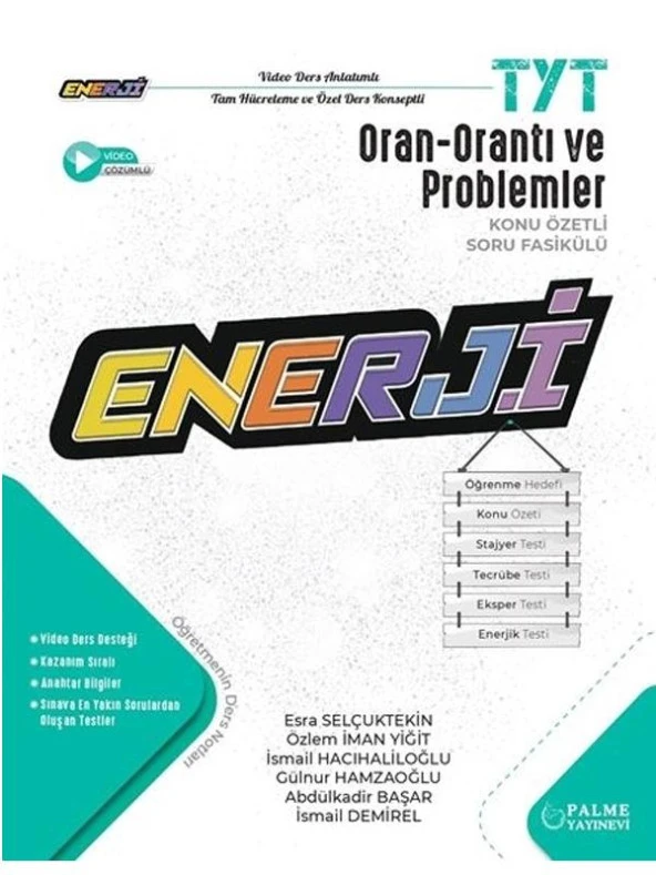 PALME YKS TYT ENERJİ ORAN ORANTI VE PROBLEMLER KONU ÖZETLİ SORU FASİKÜLÜ ürün görseli 1