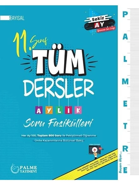 PALME 11.SINIF TÜM DERSLER AYLIK SORU FASİKÜLLERİ SAYISAL *YENİ* ürün görseli 1