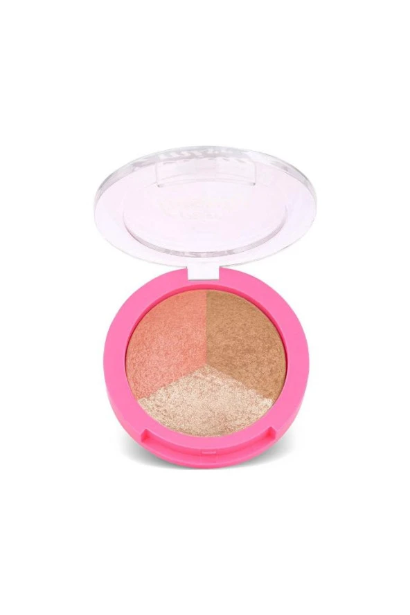 Golden Rose Miss Beauty Glow Baked Trio-glow Baked Trio - Allık&bronzlaştırıcı&aydınlatıcı ürün görseli 1