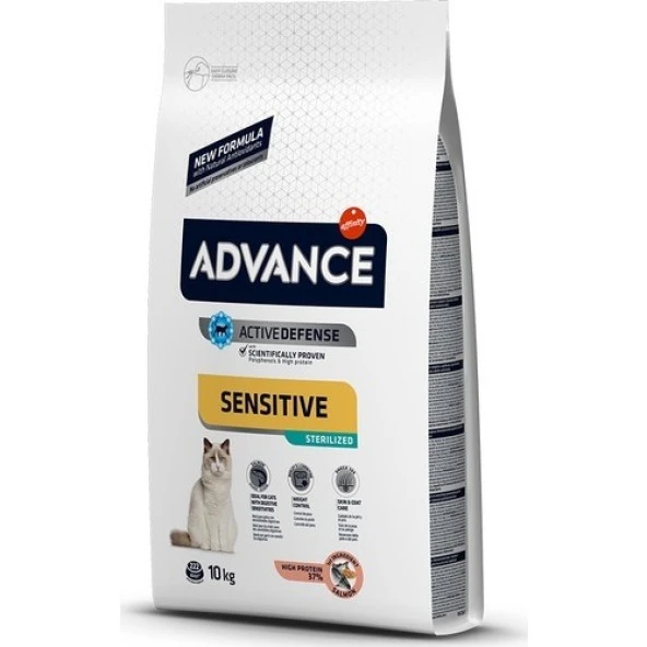 Advance Sensitive Somonlu Kısırlaştırılmış Kedi Maması 10kg ürün görseli 1
