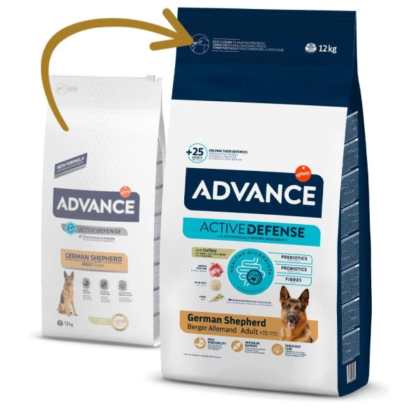 Advance Hindi ve Pirinçli Alman Kurdu Yetişkin Köpek Maması 12kg ürün görseli 1