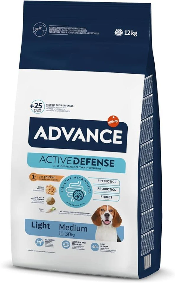Advance Light Tavuklu ve Pirinçli Orta Irk Yetişkin Köpek Maması 12kg ürün görseli 1