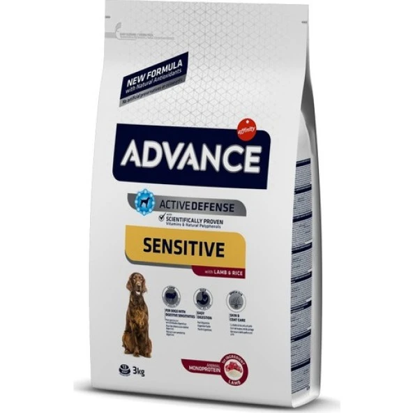 Advance Kuzu Etli ve Pirinçli Hassas Yetişkin Köpek Maması 3kg ürün görseli 1