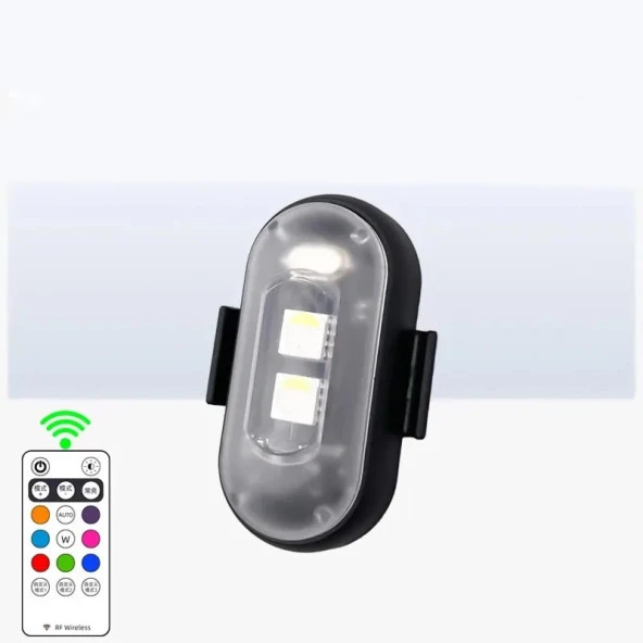 Kumandalı Şarjlı Çift RGB Led Flaşör - Resim 2