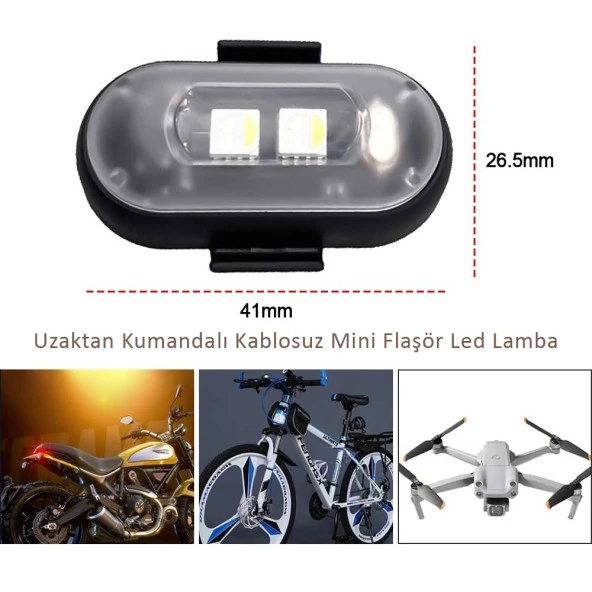 Kumandalı Şarjlı Çift RGB Led Flaşör - Resim 7