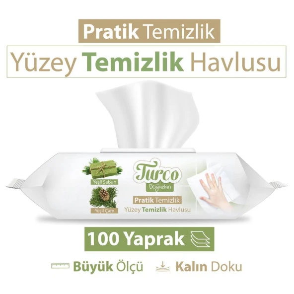 Baby Turco Doğadan Yüzey Temizlik Havlusu 100 Yaprak ürün görseli 1