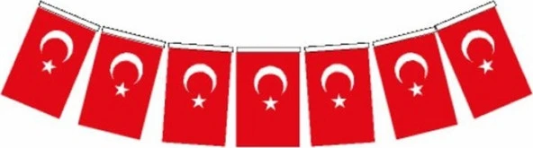 Hayal Sepeti Mini Boy İpli Kağıt Türk Bayrağı 40 Li  6*10cm ürün görseli 1