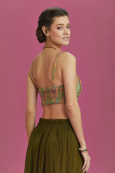 İnce Askılı Cut Out Detay Koton Bralet - Resim 4