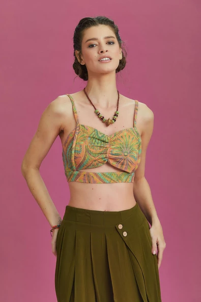 İnce Askılı Cut Out Detay Koton Bralet - Resim 3