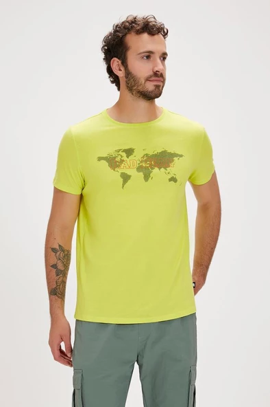 Bad Bear GLOBE T-SHIRT SULPHUR Erkek Tişört Yeşil S-XXL ürün görseli 1