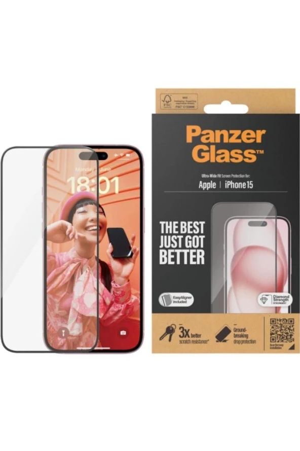 ™ Ekran Koruyucu Iphone 15 | Ultra Geniş Uyum W. Kolay Hizalayıcı ürün görseli 1