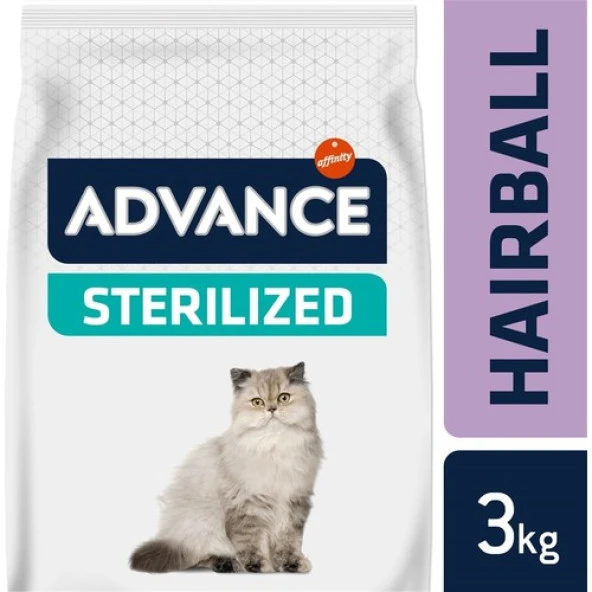 Advance Hindili Hairball Tüy Yumağı Önleyici Kısırlaştırılmış Kedi Maması 3kg ürün görseli 1