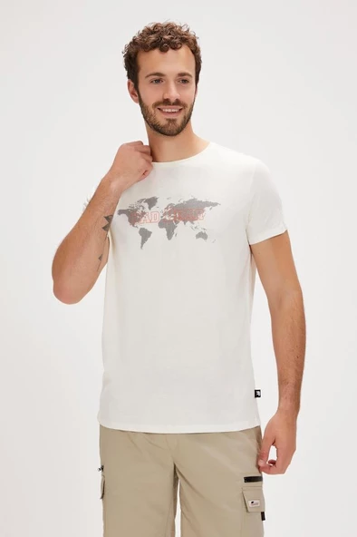 Bad Bear GLOBE T-SHIRT MARSHMALLOW Erkek Tişört Beyaz S-XXL ürün görseli 1