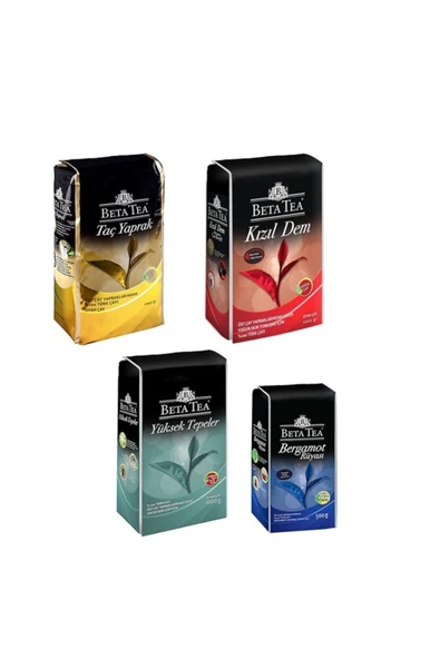 Beta Tea Bergamot Rüyası 500 Gr + Kızıl Dem 1000 Gr + Taç Yaprak 1000 Gr + Yüksek Tepeler 1000 Gr ürün görseli 1