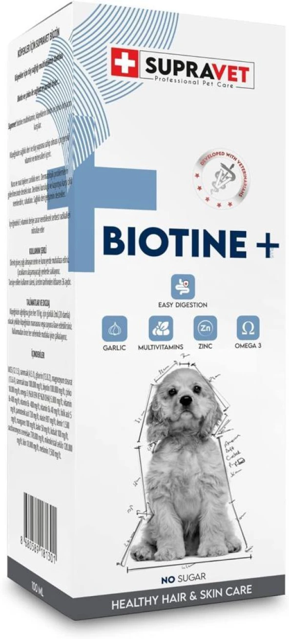 Supravet Biotine Dog Extra Deri ve Tüy Sağlığı Damlası 100 ML ürün görseli 1