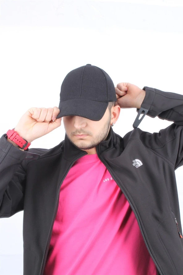 Cappello Erkek Siyah Kaşe Düz Şapka Kep CAPKASR001 ürün görseli 1