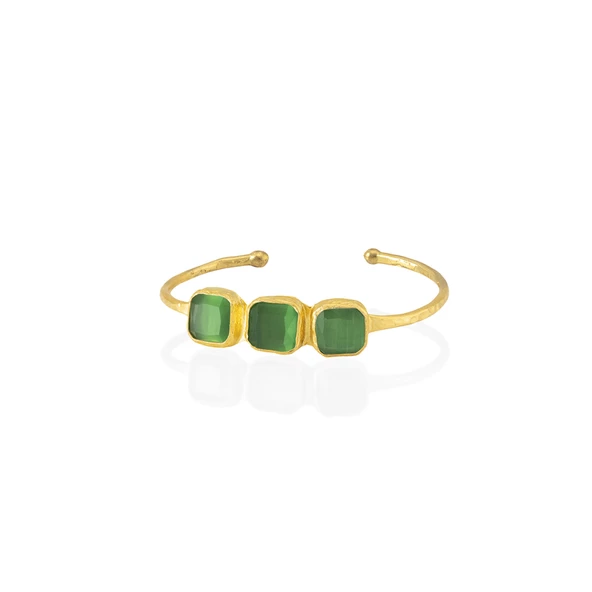 Kadir Jewellery 22 Ayar Altın Kaplama Zirkon Taşlı Ayarlanabilir Trend Bilezik ürün görseli 1