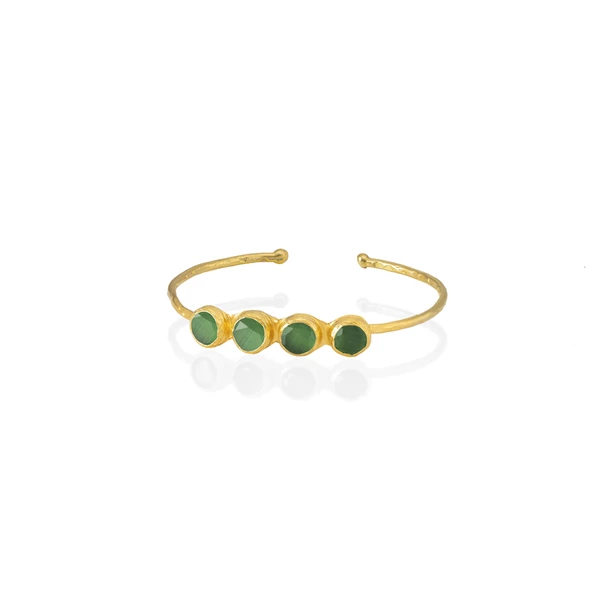 Kadir Jewellery 22 Ayar Altın Kaplama Zirkon Taşlı Ayarlanabilir Trend Bilezik ürün görseli 1