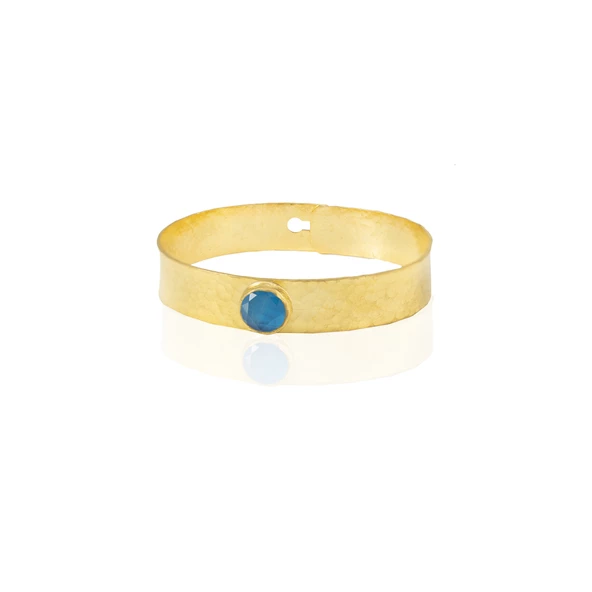 Kadir Jewellery 22 Ayar Altın Kaplama El İşçiliği Zirkon Taşlı Kadın Kelepçe Bilezik ürün görseli 1
