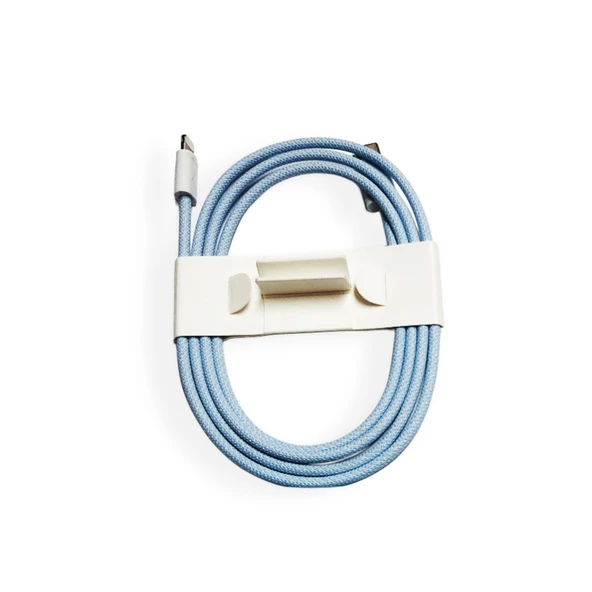 Apple USB-C - Lightning Şarj Kablosu Orijinal Bez kablo -Mavi ürün görseli 1