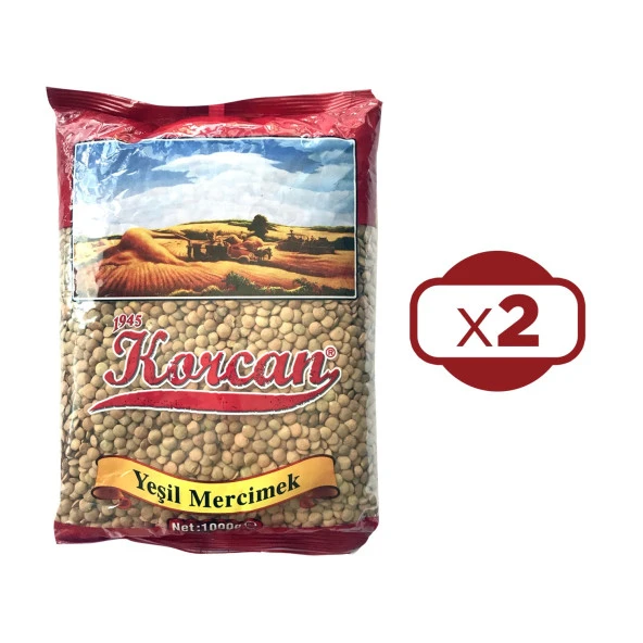 Korcan Yeşil Mercimek 1000 gr 2 li - Resim 2