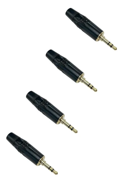 Hepa Merz SFC-S36-4X 3.5MM Altın uçlu Stereo Jack 3.5 mm Siyah Jak (4 ADET) ürün görseli 1