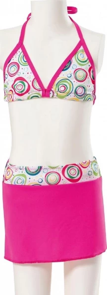 Argisa Kız Çocuk Desenli Etekli Bikini Pembe 2804 ürün görseli 1