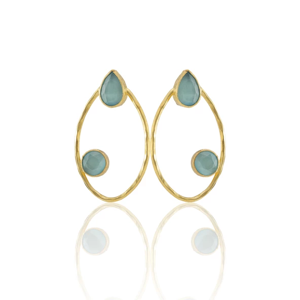 Kadir Jewellery 22 Ayar Altın Kaplama Geometrik Küpe -El İşçiliği Ve Hipoalerjenik Küpe ürün görseli 1
