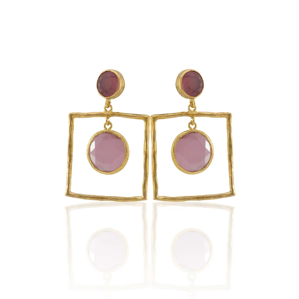 Kadir Jewellery 22 Ayar Altın Kaplama Kadın Sallantılı Küpe -El İşçiliği Ve Hipoalerjenik Küpe-E85 ürün görseli 1