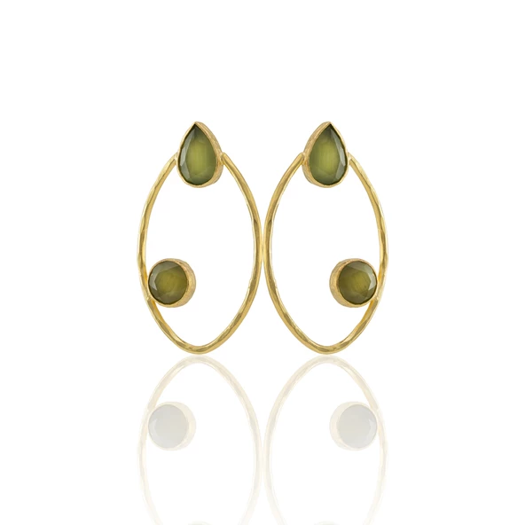 Kadir Jewellery 22 Ayar Altın Kaplama Geometrik Küpe -El İşçiliği Ve Hipoalerjenik Küpe ürün görseli 1